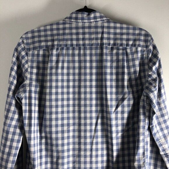 George Classic Fit Men’s Size Small (34-36) Gingham Gray Blue Button Down Shirt - Picture 12 of 16